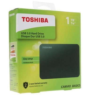 Внешний диск Toshiba Canvio, USB 3.0, 1Тб, черный