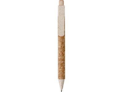 Ручка из пробки и переработанной пшеницы шариковая Mira, пробка/бежевый
