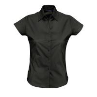 Рубашка женская "Excess", черный_XS, 97% х/б, 3% п/э, 140г/м2