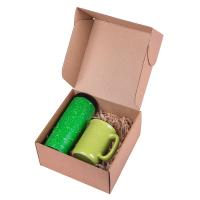 Набор подарочный STARLIGHT: термокружка, кружка, коробка со стружкой, ярко-зеленый