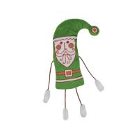 Новогодний колпачок Забавный Дед мороз текстиль(зеленый)(упаковка для конфет)