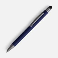 Ручка шариковая Atento Soft Touch со стилусом, темно-синяя