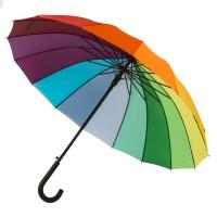 Зонт-трость  "Радуга" (полуавтомат), D=110см, 100% полиэстер, пластик, шелкография