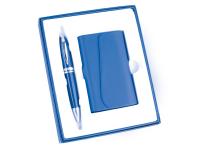 Набор Эстет: визитница, ручка шариковая, синий