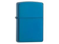 Зажигалка ZIPPO Classic с покрытием Sapphire™, латунь/сталь, синяя, глянцевая, 38x13x57 мм