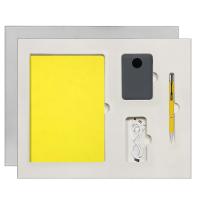 Подарочный набор Portobello/ Sky желто-серый (Ежедневник недат А5, Ручка, Power Bank)