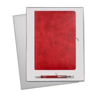 Подарочный набор Atlas/City, красный (ежедневник недат А5, ручка)