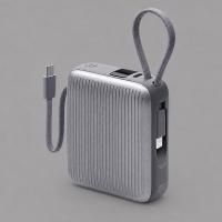 Внешний АКБ NRG Turbo Cable 10000 mAh, 22,5Вт, графит, Deppa