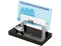 Подставка для визиток Круиз, серебристый/черный