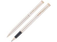 Набор Pierre Cardin коллекция ПАРА (PEN&PEN) : ручка шариковая + роллер. Корпус - латунь, отделка - глянцевое покрытие. Детали дизайна - позолота. Цвет - серебристо-бежевый. Упаковка Е.
