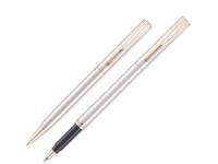 Набор Pierre Cardin коллекция ПАРА (PEN&PEN) : ручка шариковая + роллер, корпус - латунь. Отделка - стальное матовое покрытие. Детали дизайна - позолота. Цвет - стальной.