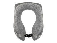 Подушка TORBER, дорожная, с эфектом памяти, серая, полиэстер, 20х27х10 см