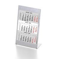 Календарь настольный на 2 года; серебристый; размер 23*10,5 см,сталь,
