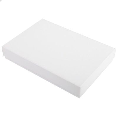 Коробка подарочная,  белый, 16х24х4  см,  кашированный картон, тиснение, конструкция крышка-дно