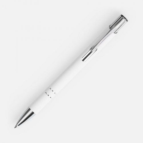 Ручка шариковая Keskus Soft Touch, белая
