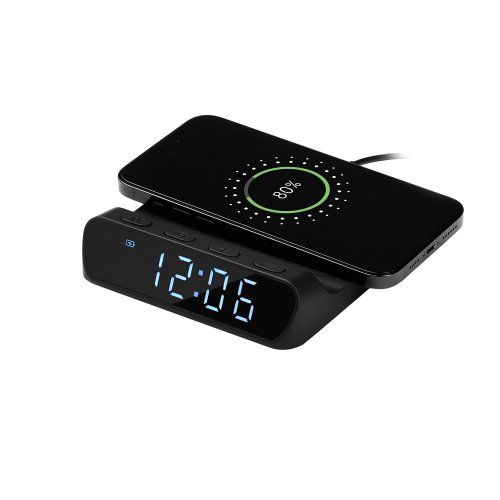 Зарядная станция с часами 15W Ригель (Rigel), черная