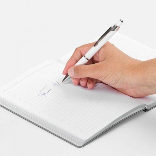 Ручка шариковая Chromos Soft Touch, белая