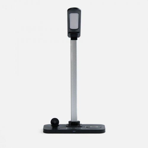 Настольная лампа с беспроводной зарядкой Power Light, черная