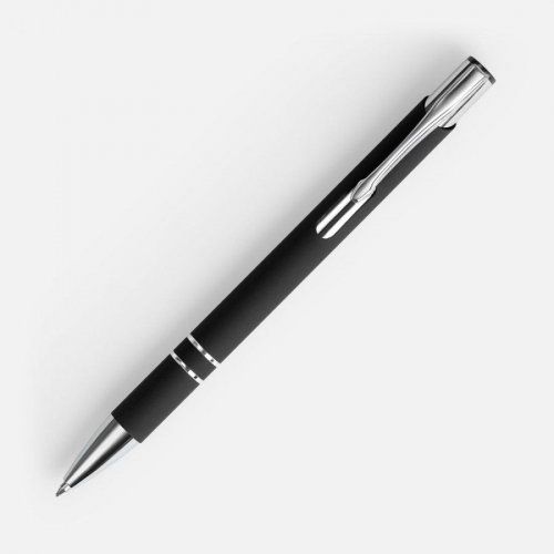 Ручка шариковая Keskus Soft Touch, черная
