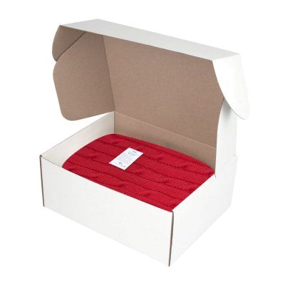 Плед Fado вязаный, 160*90 см, красный в подарочной коробке