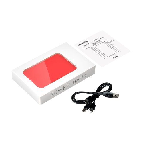 Внешний аккумулятор с подсветкой Анкор (Ancor) 5000 mAh, красный