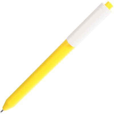 Ручка шариковая Pigra P03 Mat, желтая с белым