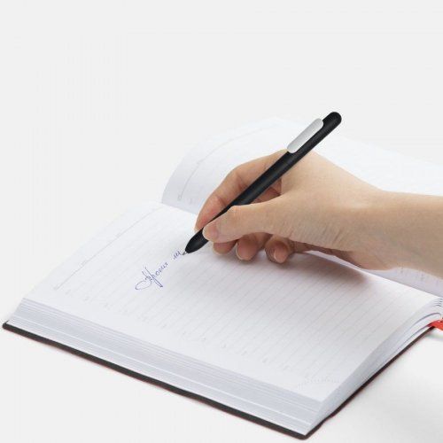 Ручка шариковая Swiper Soft Touch, черная с белым