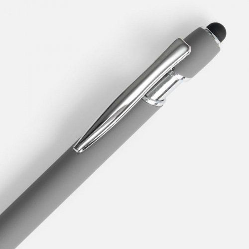 Ручка шариковая Pointer Soft Touch со стилусом, серая