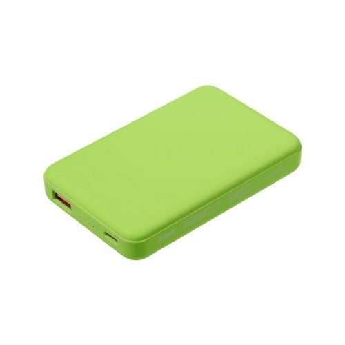 Внешний аккумулятор Ларго PD (Largo PD) 5000mAh с функцией беспроводной зарядки 15W, салатовый