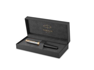 Ручка-роллер Parker Sonnet Premium Refresh BLACK GT, стержень: F, цвет чернил: black, в подарочной упаковке