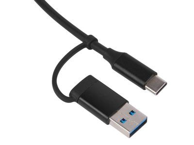 USB-хаб Link с коннектором 2-в-1 USB-C и USB-A, 2.0/3.0, черный