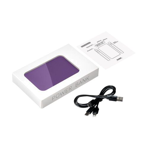 Внешний аккумулятор с подсветкой Анкор (Ancor) 5000 mAh, фиолетовый