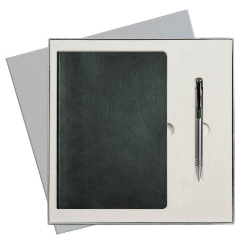 Подарочный набор Portobello/Voyage зеленый (Ежедневник недат А5, Ручка) беж. ложемент