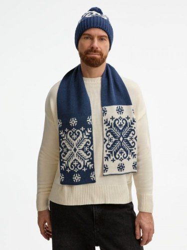 Шарф Wintertude M, синий с белым