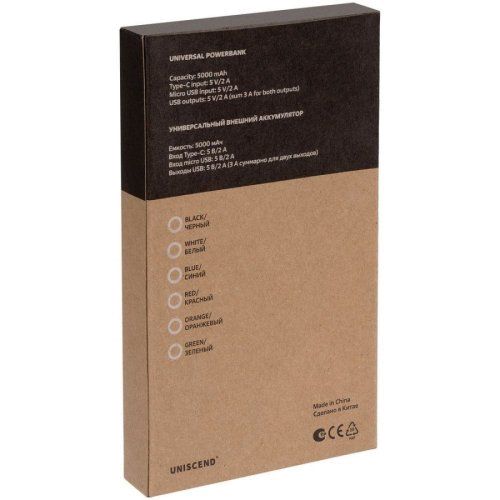 Аккумулятор Uniscend Half Day Type-C 5000 мАч, черный