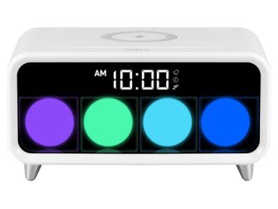 Часы с беспроводным зарядным устройством Rombica Timebox 1, белый