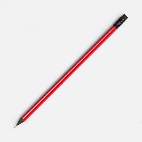 Карандаш простой Triangle Black с ластиком, красный