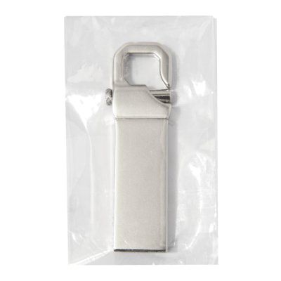 USB flash-карта CARABINE (16Гб), серебристая, 4,8х1,5х0,5 см, металл