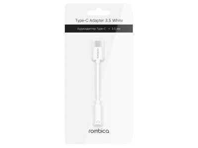 Rombica Type-C Adapter 3.5 White, белый