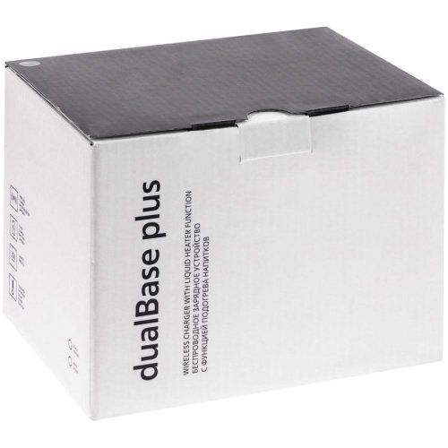 Кружка с подогревом и беспроводной зарядкой dualBase plus, черная
