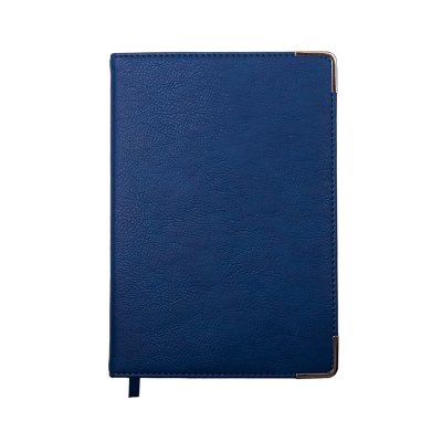 Ежедневник недатированный Kennedy, А5,  темно-синий, белый блок, серебряный срез