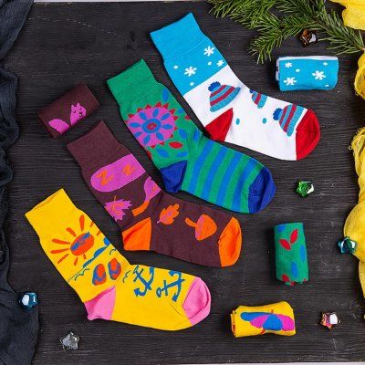 Подарочный набор 4SEASONS", 4 пары тематических носков