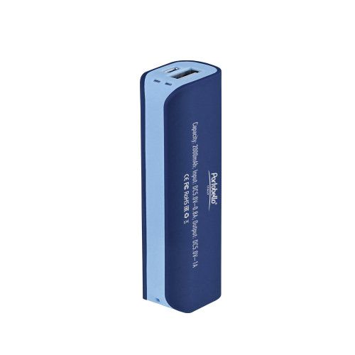 Внешний аккумулятор, Aster PB, 2000 mAh, синий/голубой,  транзитная упаковка