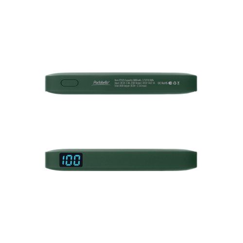 Внешний аккумулятор с подсветкой Анкор (Ancor) 5000 mAh, зеленый