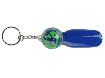 Брелок-фонарик с плавающей мини-фигурой Земной шар, синий/зеленый