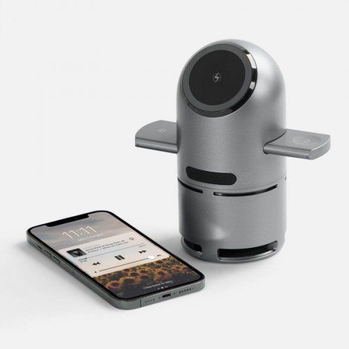 Bluetooth-колонка с беспроводной зарядкой Droid, серая