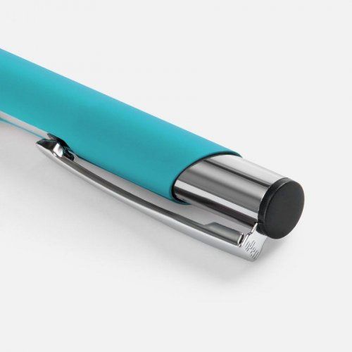 Ручка шариковая Keskus Soft Touch, бирюзовая