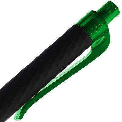 Ручка шариковая Prodir QS01 PRT-P Soft Touch, черная с зеленым