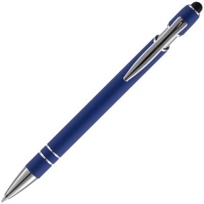 Ручка шариковая Pointer Soft Touch со стилусом, темно-синяя