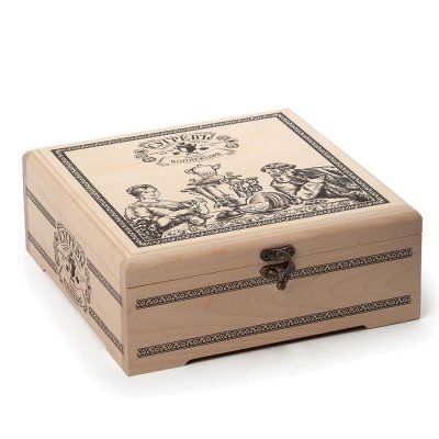 Подарочный набор с логотипом Сугревъ в деревянной коробке, коллекция из 9 чаёв